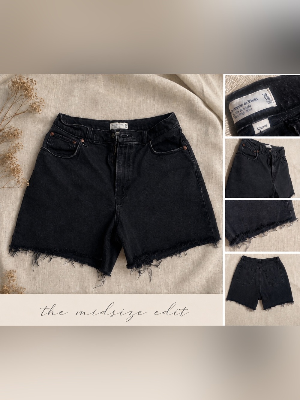 Abercrombie & Fitch Curve Love 90s Straight Ultra High Rise Cutoff Shorts